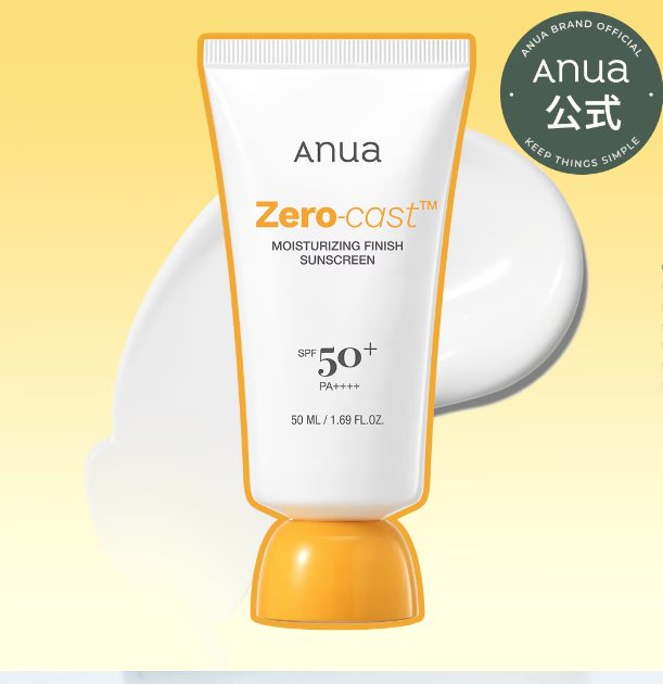 Anua Zero-Cast Moisturizing Finish Sunscreen SPF50+ PA++++ 50ml