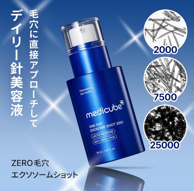 Medicube One Day Exosome Shot 2000 – Sérum para poros com exossomos e ácidos