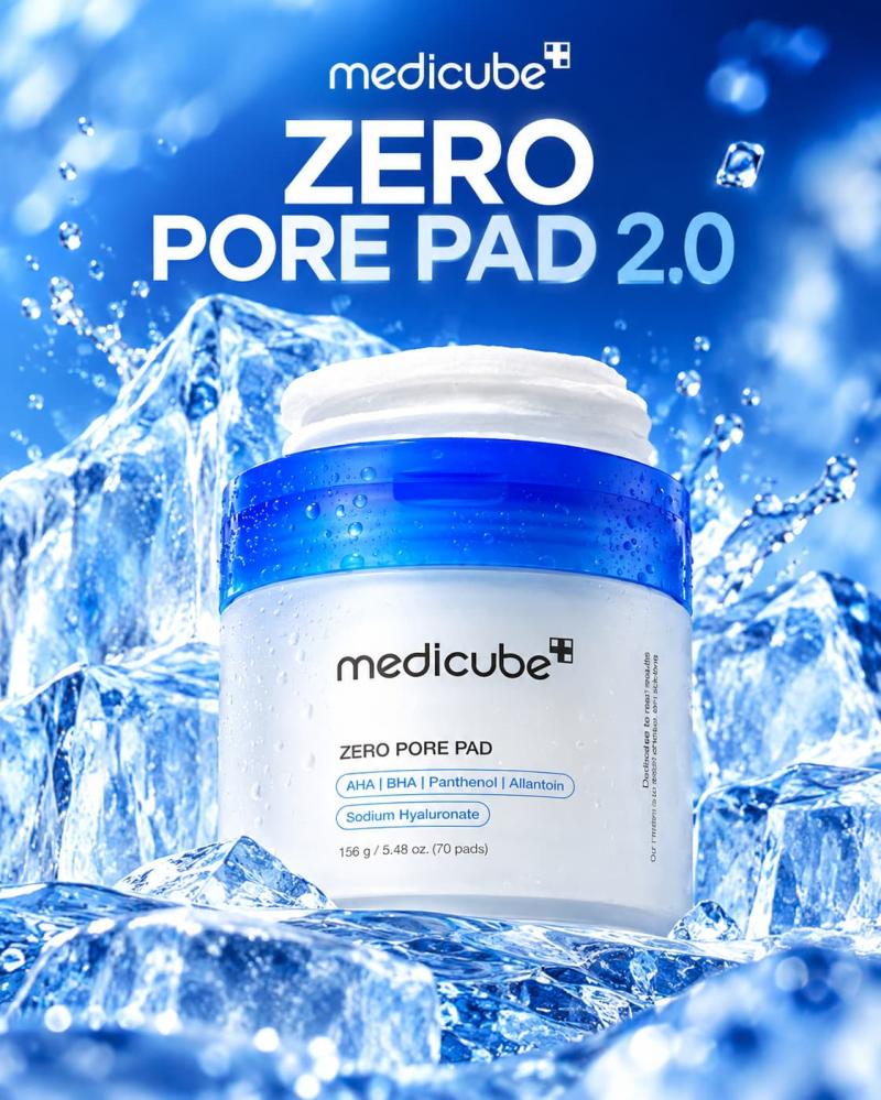 Medicube Zero Pore Pad 2.0 – Pads faciais esfoliantes com AHA e BHA para poros